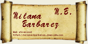 Milana Barbarez vizit kartica
